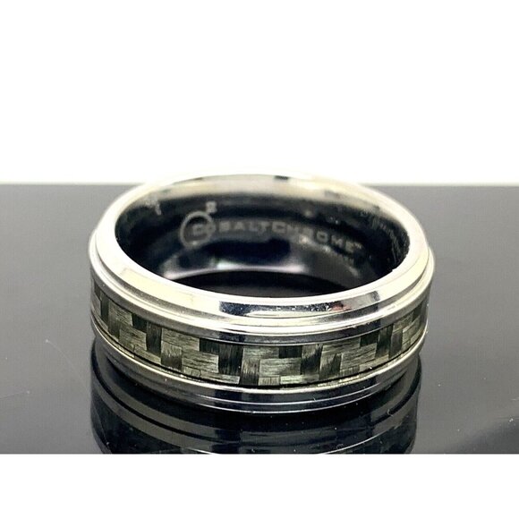 Men's Wedding Band Cobalt Chrome Benchmark Gray Silver 9mm Wide Ring Size 11 - Picture 1 of 14